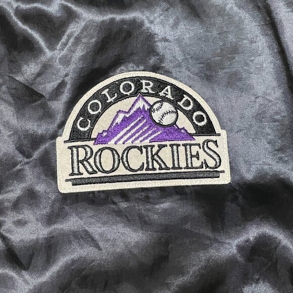 Vintage 90's MLB Colorado Rockies Swingster Satin Jacket Size L Made In USA - Picture 5 of 8